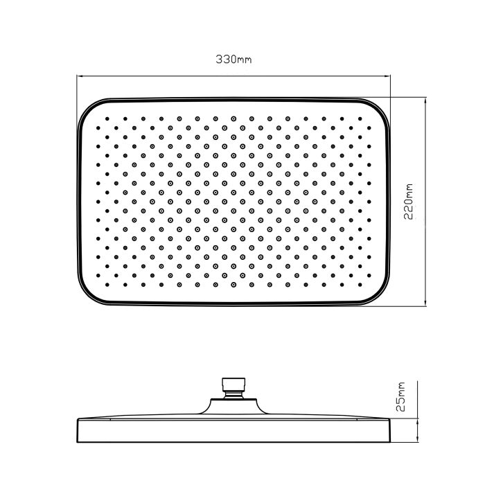 Лійка для верхнього душу Qtap Hlavova 330x330 мм прямокутна QTHLA107CRM45944 Chrome