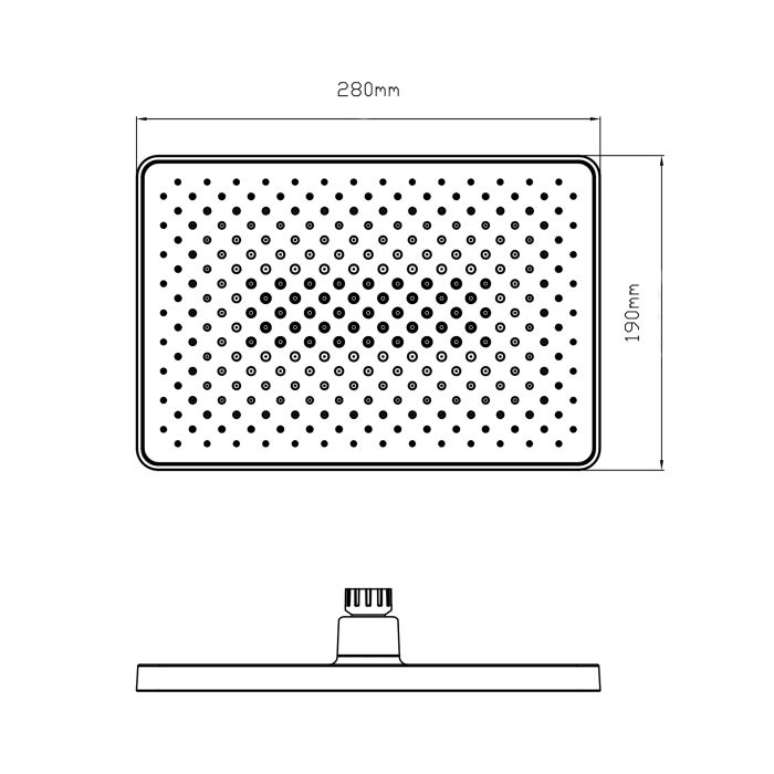 Лійка для верхнього душу Qtap Hlavova 280x190 мм прямокутна QTHLA107CRM45946 Chrome