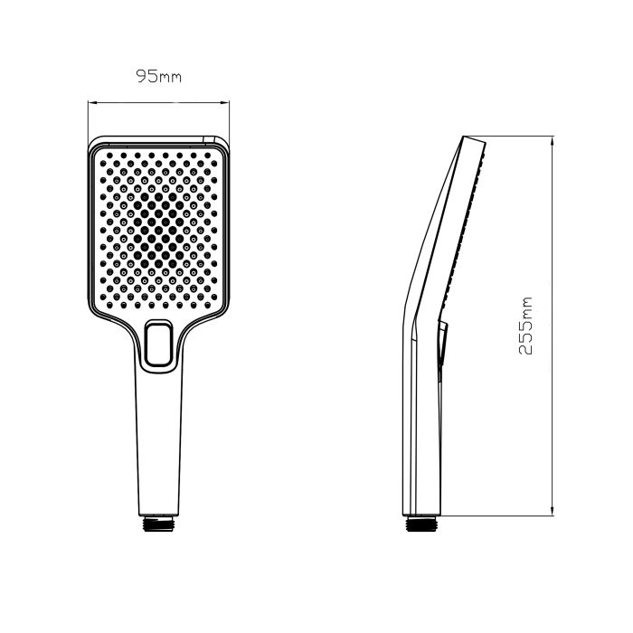 Лейка для ручного душа Qtap Rucni 140x95 мм прямоугольная QTRUC125CRM45958 Chrome