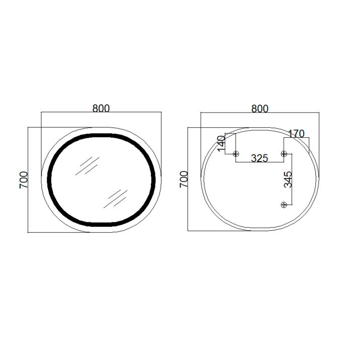 Дзеркало Qtap Gemini 800х700 з LED-підсвічуванням Touch, з антизапотіванням, з димером, рег. темп. кольору (3000-6500K) Reverse QT2578R8070