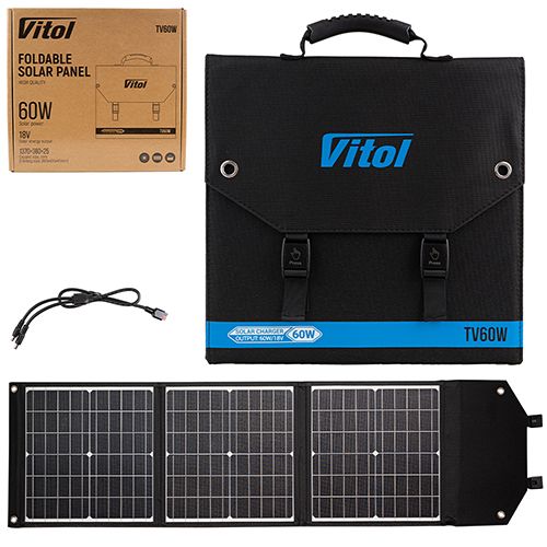 Портативная солнечная панель Vitol, складная TV60W, 60Вт/18В/3,3А (TV60W)