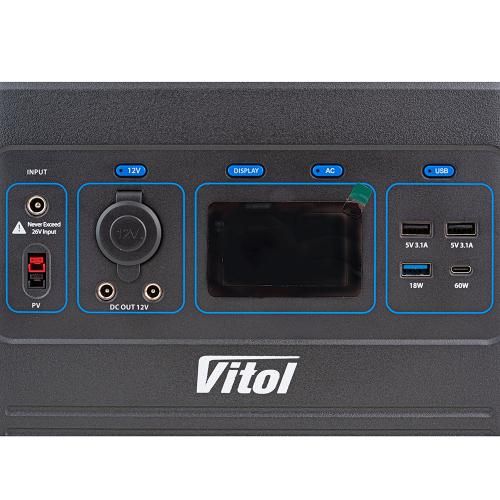 Портативне джерело живлення Vitol TV500, 220В/500Вт/LiFePo4 614Вт/год, чистий. сінус (TV500)