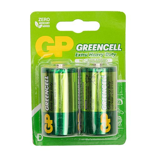 Батарейка GP GREENCELL 1.5V сольова, 13G-U2, R20, D (4891199000089)