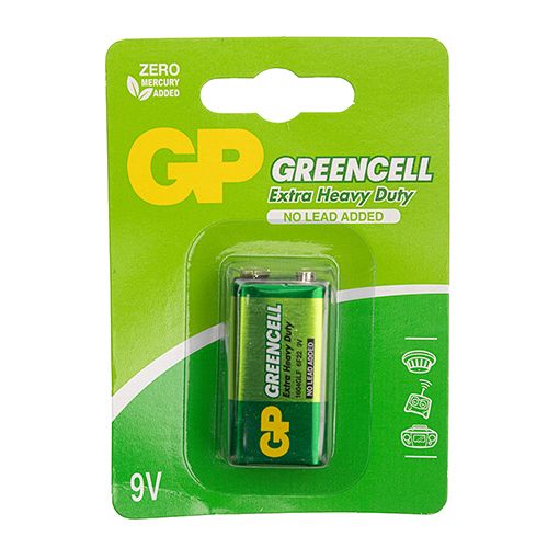 Батарейка GP GREENCELL 9.0V солевая, 1604GLF-U1, 6F22 (4891199002212)