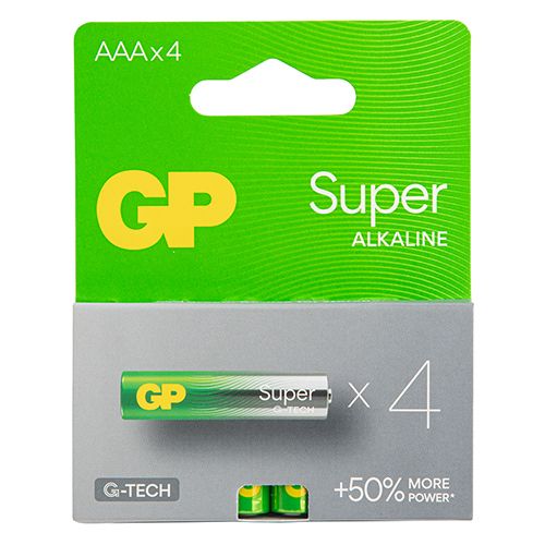 Батарейка GP SUPER ALKALINE 1.5V 24A21-SB4 щелочная, LR03 (4891199218224)