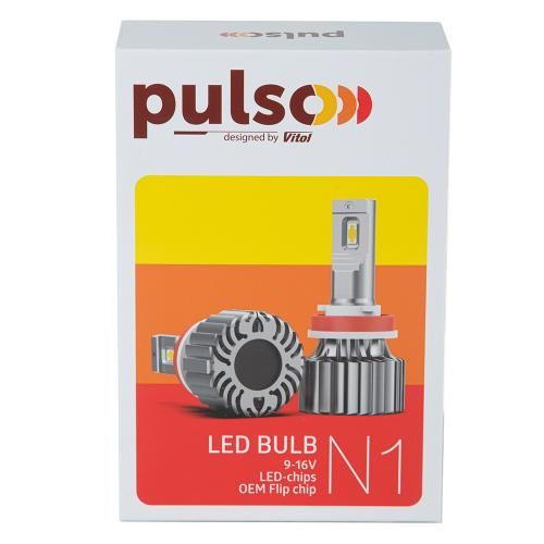 Лампы PULSO N1-H4-H/L/LED-диски OEM PHILIPS Flip chip/9-16V/2*70W/8500Lm/6500K (N1-H4)