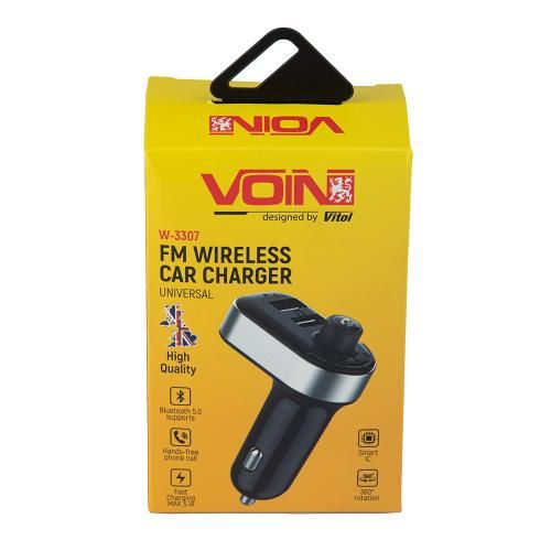 Модулятор FM, VOIN W-3307, 12-24V 2 USB 3.1A, Bluetooth 5.0, Hands-free