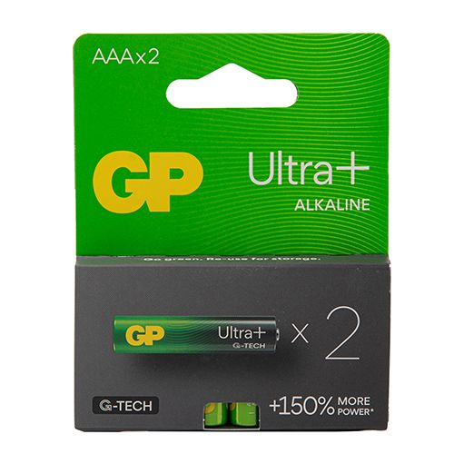 Батарейка GP ULTRA PLUS ALKALINE 1.5V 24AUP21-SB2 лужна, LR03 AUP, AAA (4891199218163)