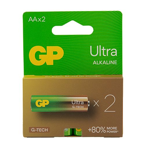 Батарейка GP ULTRA ALKALINE 1.5V 15AU21-SB2 лужна, LR6, АА (4891199217326)