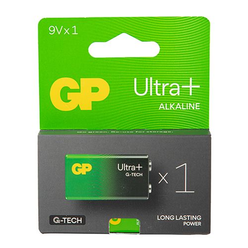 Батарейка GP ULTRA PLUS ALKALINE 9V (6FL22) 1604AUP21-SB1 блiстер