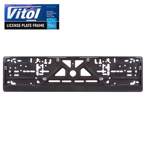 Автомобiльна рамка пiд номер чорна SR в кульці "VitOl" (РН-V-15550)