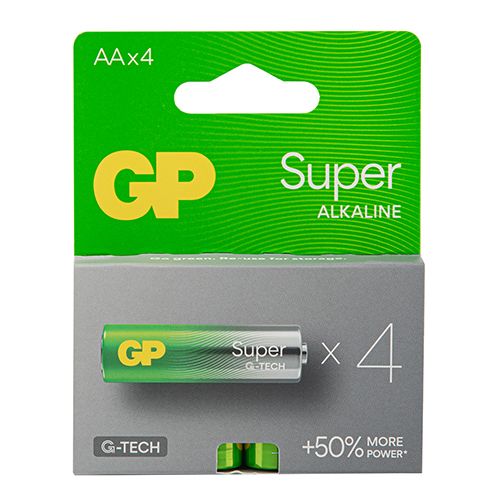 Батарейка GP SUPER ALKALINE 1.5V 15A21-SB4 лужна, LR6, АА (4891199216763)