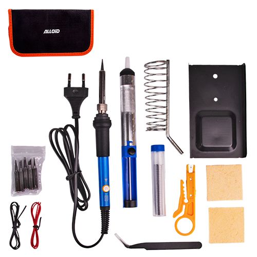 Паяльный набор Alloid 15 предметов, 60Вт
