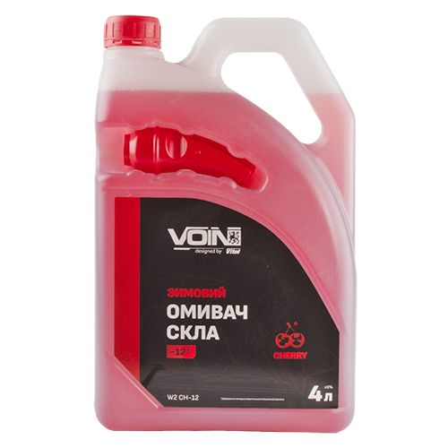 Омивач скла зимовий VOIN "-12" Cherry 4л (каністра з лійкою)