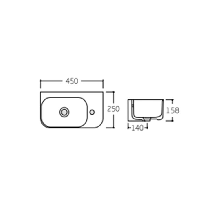 Раковина Qtap Tern 450х260х158 White QT17115117LWN