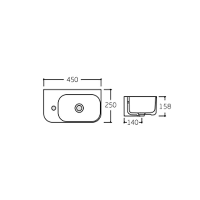 Раковина Qtap Tern 450х260х158 White QT17115117RWN