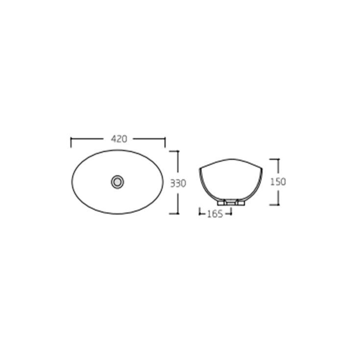 Раковина-чаша Qtap Dove 420x330x150 White QT06113078WN