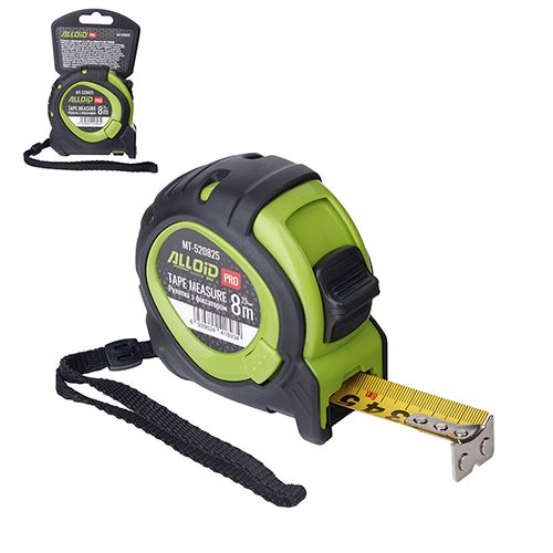 Alloid Pro. Рулетка з фіксатором  8 м/25 мм, MT-520825
