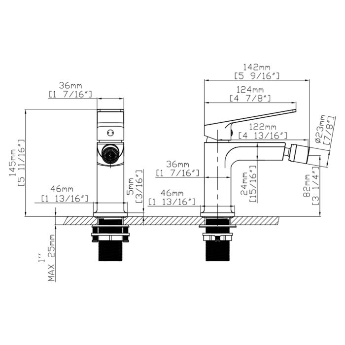 Змішувач для биде Qtap Capricorn Chrome (k26) QTCAP2060102C48223