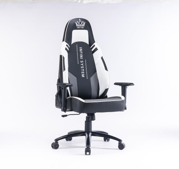 Комп'ютерне крісло Infini System G21 Чорно-біло-сірий, Zenga  екокожа