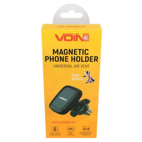 Тримач мобільного телефону VOIN UHV-5003BK/GY магнітний на дефлектор