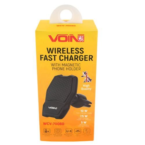 Тримач мобільного телефону WCV-7008D магнітний с бездротовою зарядкою QC2.0