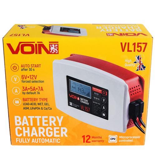Зарядное устройство для VOIN VL-157 6&12V/3-5-7A/3-150AHR/LCD/Импульсное