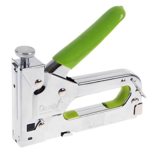 Степлер будівельний для скоб 4-14мм + 200скоб 8мм (хром) Alloid