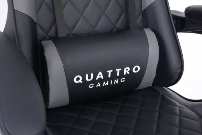 Комп‘ютерне крісло із карбоновими вставками CARBON Quattro Gaming Чорно-сірий, Zenga  екокожа