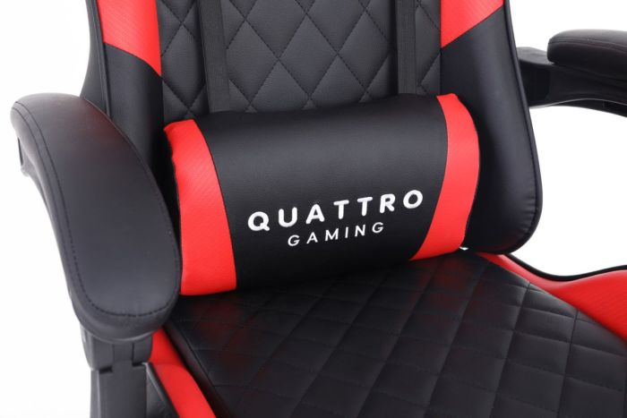 Комп‘ютерне крісло із карбоновими вставками CARBON Quattro Gaming Чорно-червоний, Zenga  екокожа