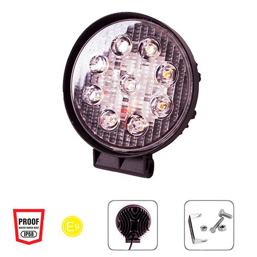 Фара робочого світла WLP-27R1S2 SPOT 9Led*3W /10-30V/27W/6000K (WLP-27R1S2)