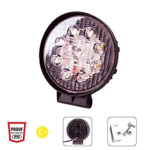 Фара робочого світла WLP-27R1F5 FLOOD 9Led*3W /10-30V/27W/6000K