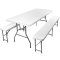 Набір садових меблів Ecarla: стіл 180 см + 2 лавки Білий