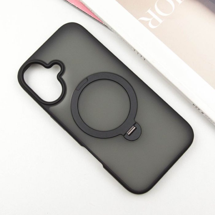 TPU+PC чохол Metal Buttons with MagSafe Colorful HQ Ring для Apple iPhone 16 (6.1")