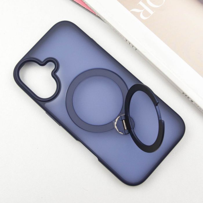 TPU+PC чохол Metal Buttons with MagSafe Colorful HQ Ring для Apple iPhone 16 (6.1")