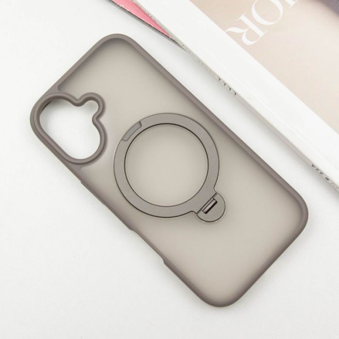 TPU+PC чохол Metal Buttons with MagSafe Colorful HQ Ring для Apple iPhone 16 (6.1")