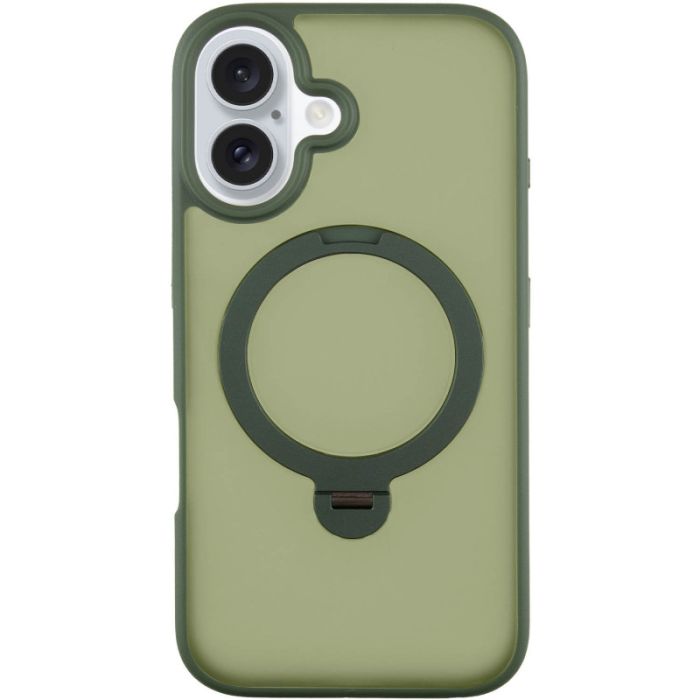 TPU+PC чохол Metal Buttons with MagSafe Colorful HQ Ring для Apple iPhone 16 (6.1")