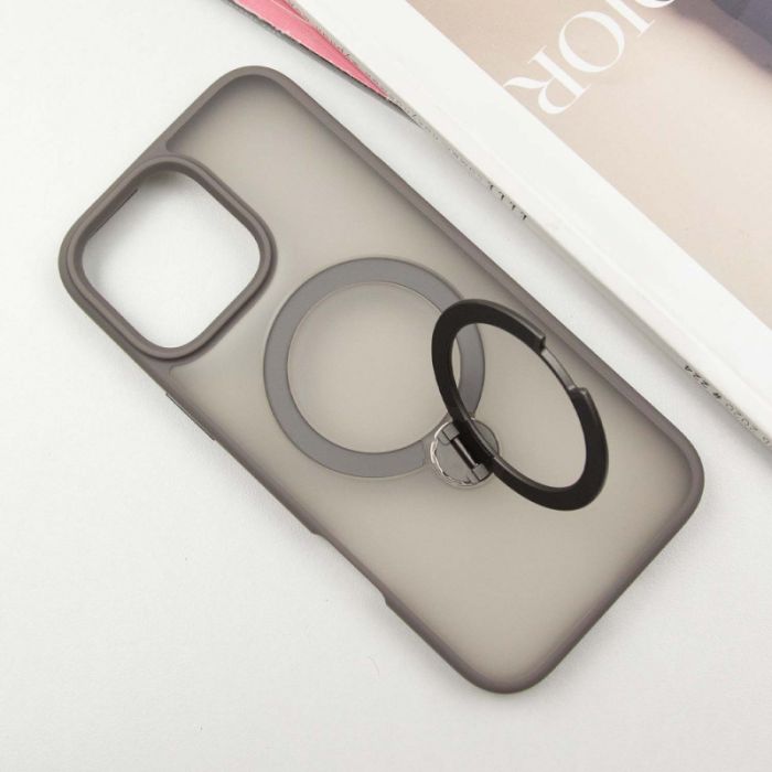 TPU+PC чохол Metal Buttons with MagSafe Colorful HQ Ring для Apple iPhone 16 Pro (6.3")