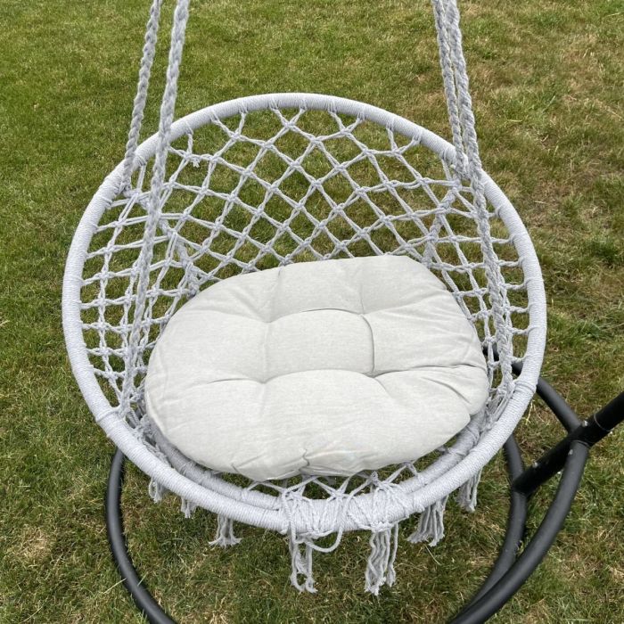 Підвісне крісло-гойдалка з подушкою Ecarla KR33SZ Сірий