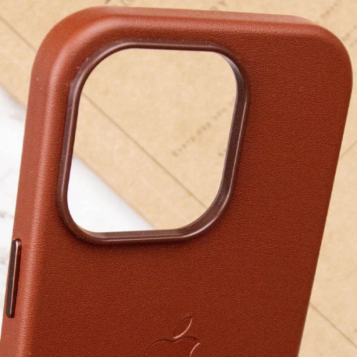 Кожаный чехол Leather Case (AAA) with MagSafe для Apple iPhone 14 Pro Max (6.7")