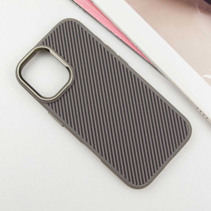 Чохол TPU+PC Carbon with MagSafe для Apple iPhone 16 (6.1")