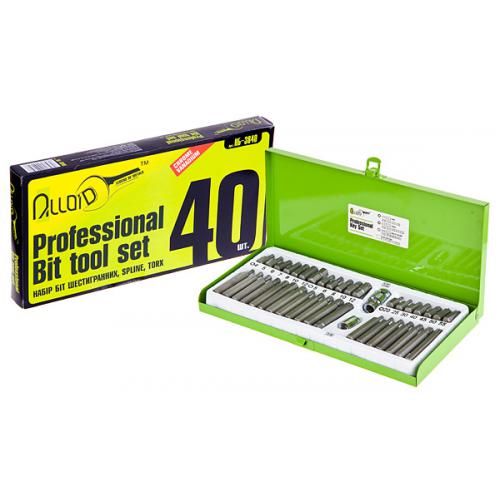 Набор бит (насадок к отверткам) шестиганный, SPLINE,TORX 40 пред. Alloid (НБ-3840)