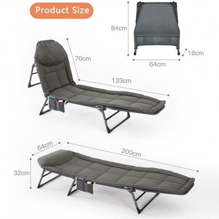 Розкладне туристичне ліжко Ecarla AR06SZ 200 x 64 см Графітовий