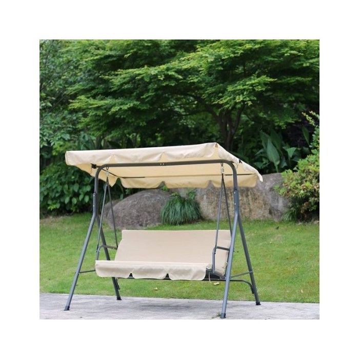 Садова гойдалка Ecarla H001 3-х місна Бежевий