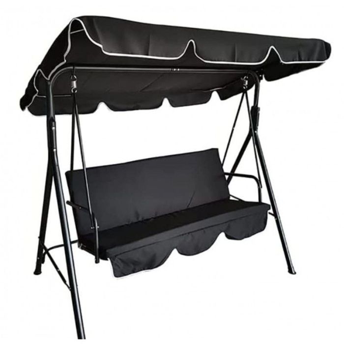 Садова гойдалка Ecarla H001 3-х місна Чорний