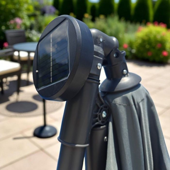 Парасоля садова з нахилом та LED підсвіткою Ecarla OGP11SZ Графітовий