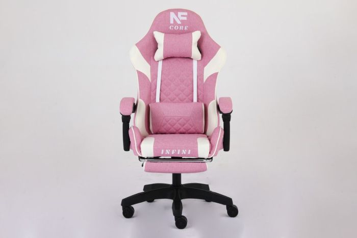 Комп'ютерне крісло із тканини Infini Core Рожево-білий
