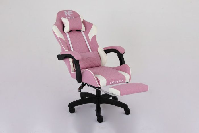 Комп'ютерне крісло із тканини Infini Core Рожево-білий