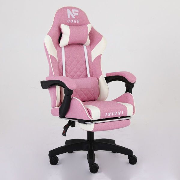 Комп'ютерне крісло із тканини Infini Core Рожево-білий