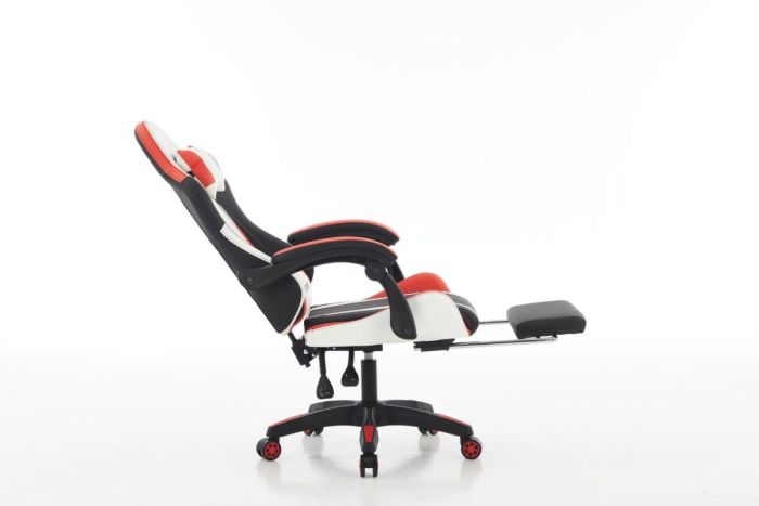 Комп‘ютерне крісло з підставкою для ніг EXTREME R1 Чорно-біло-червоний